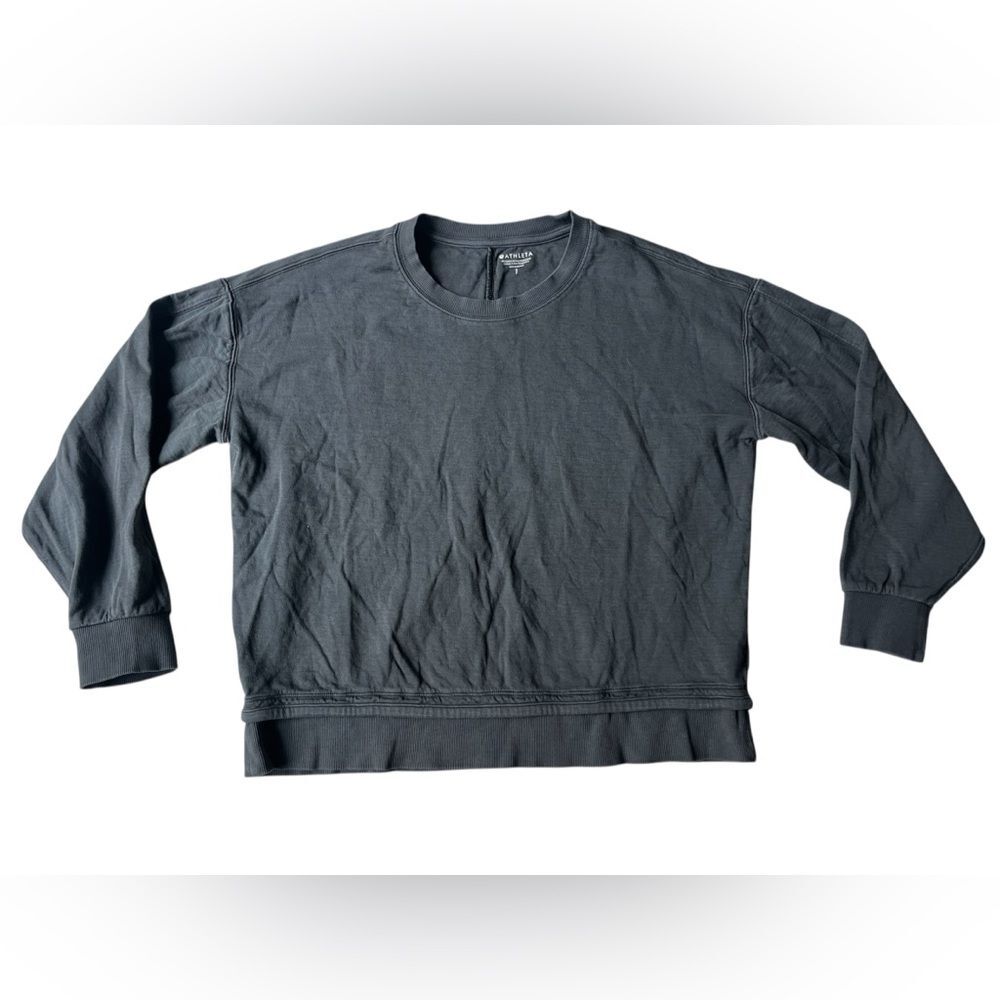 Athleta Grey Crewneck Lightweight Long Sleeve Sweatshirt Womens Small